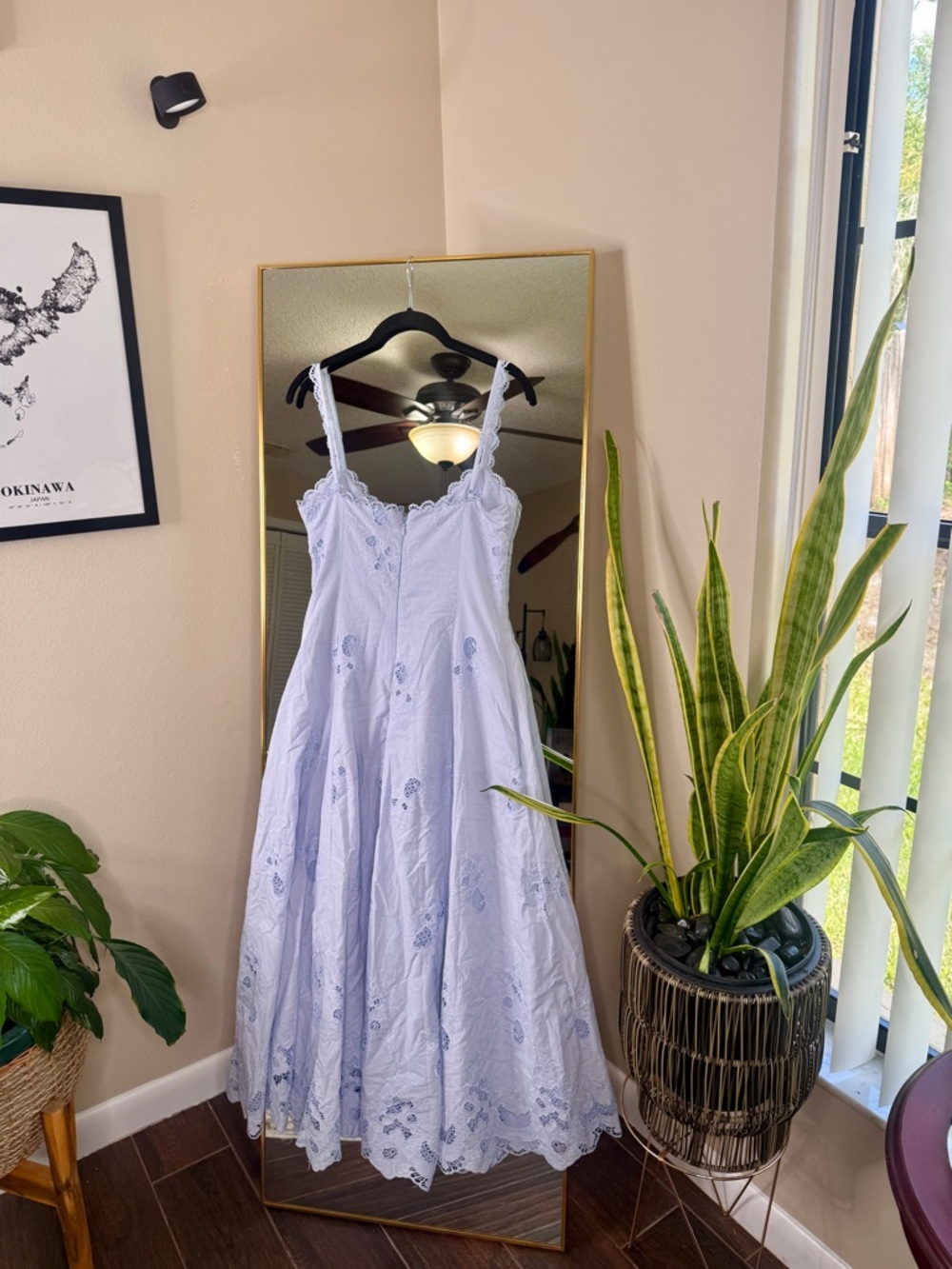 House of CB TATIANA Bluebell Lace + Cotton Broderie Anglais Midi Sundress NWOT - Picture 9 of 11